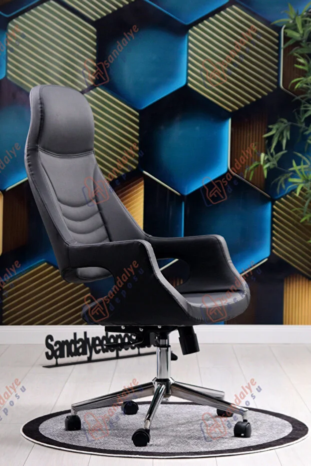 Wagner Müdür Ve Yönetici Koltuğu (Siyah Deri)